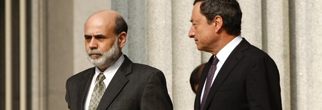 Federal Reserves Bernanke and ECBs Draghi