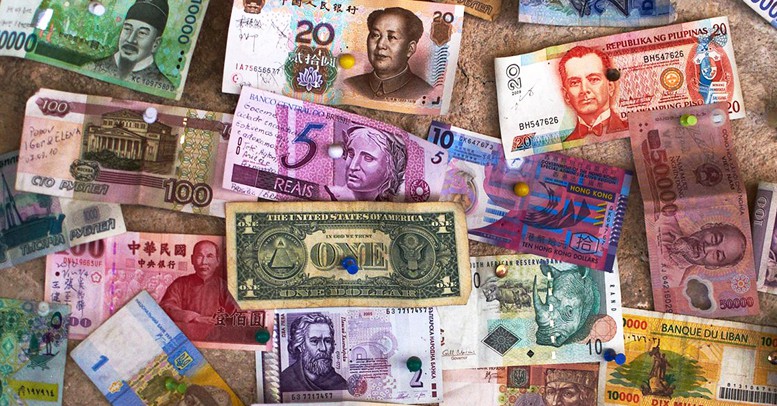 Different currencies' bank notes