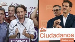 Pablo Iglesias (Podemos) and Alberto Rivera (Ciudadanos)