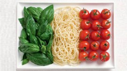 Italy flag made of food