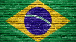 brazil flag brick wall.TC