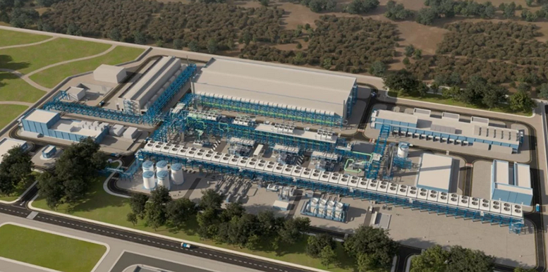 Moeve's Green Hydrogen Plant in Huelva. (Moeve Rendering).